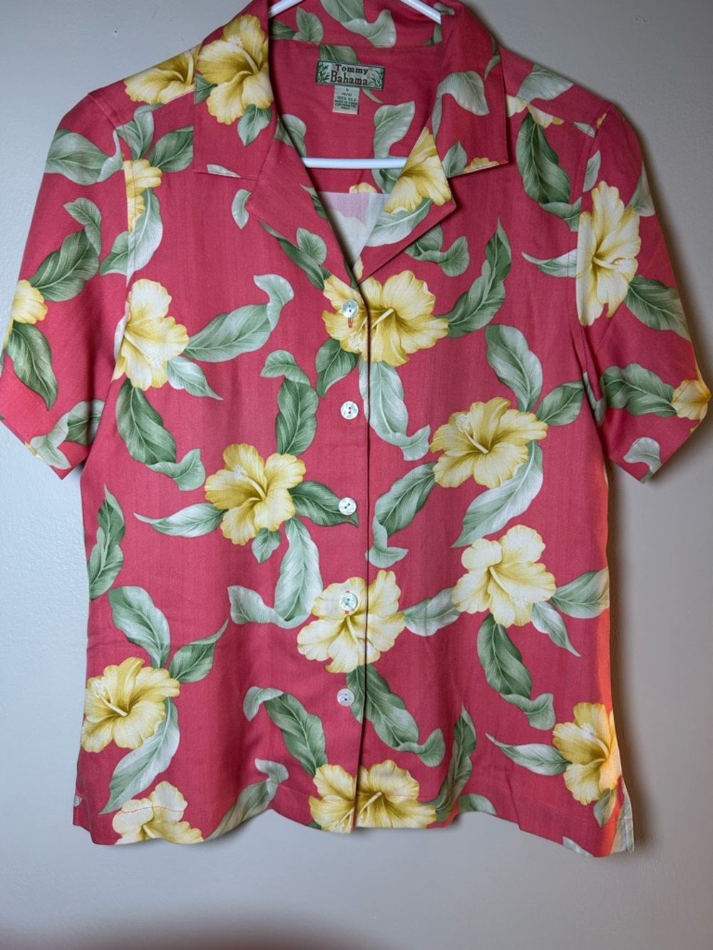 Tommy Bahama Women’s Pink Floral Camp Shirt